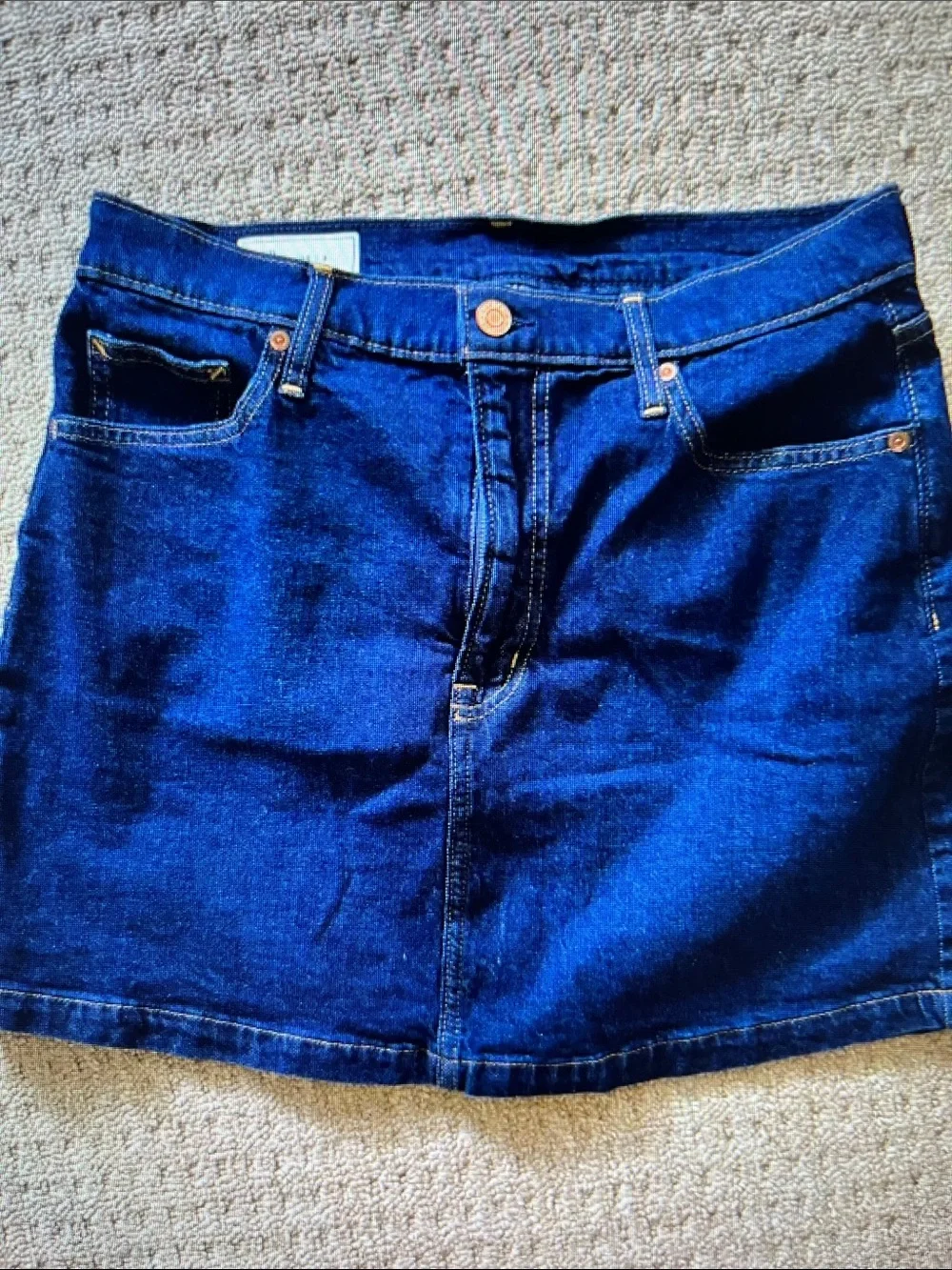 Dark Blue Denim Skirt - Women's Classic Jean Skirt
